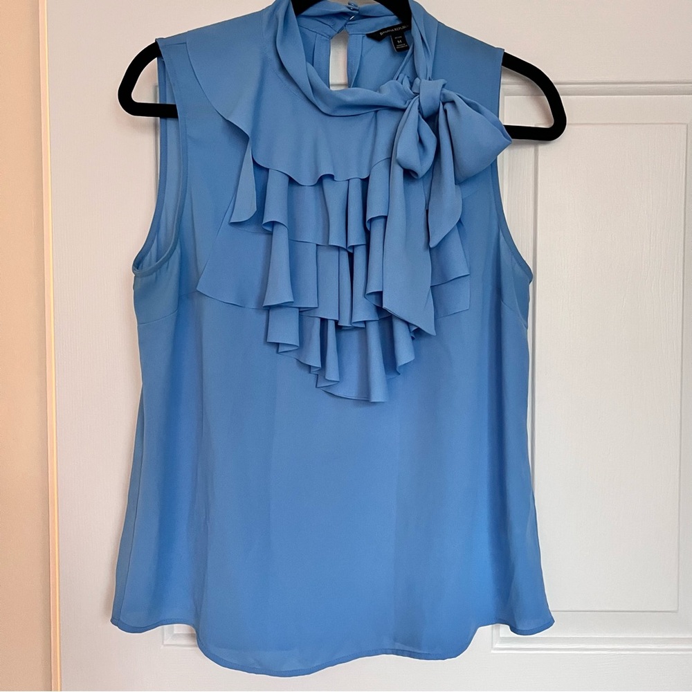 Banana Republic Blue Ruffled Tie Front Blouse